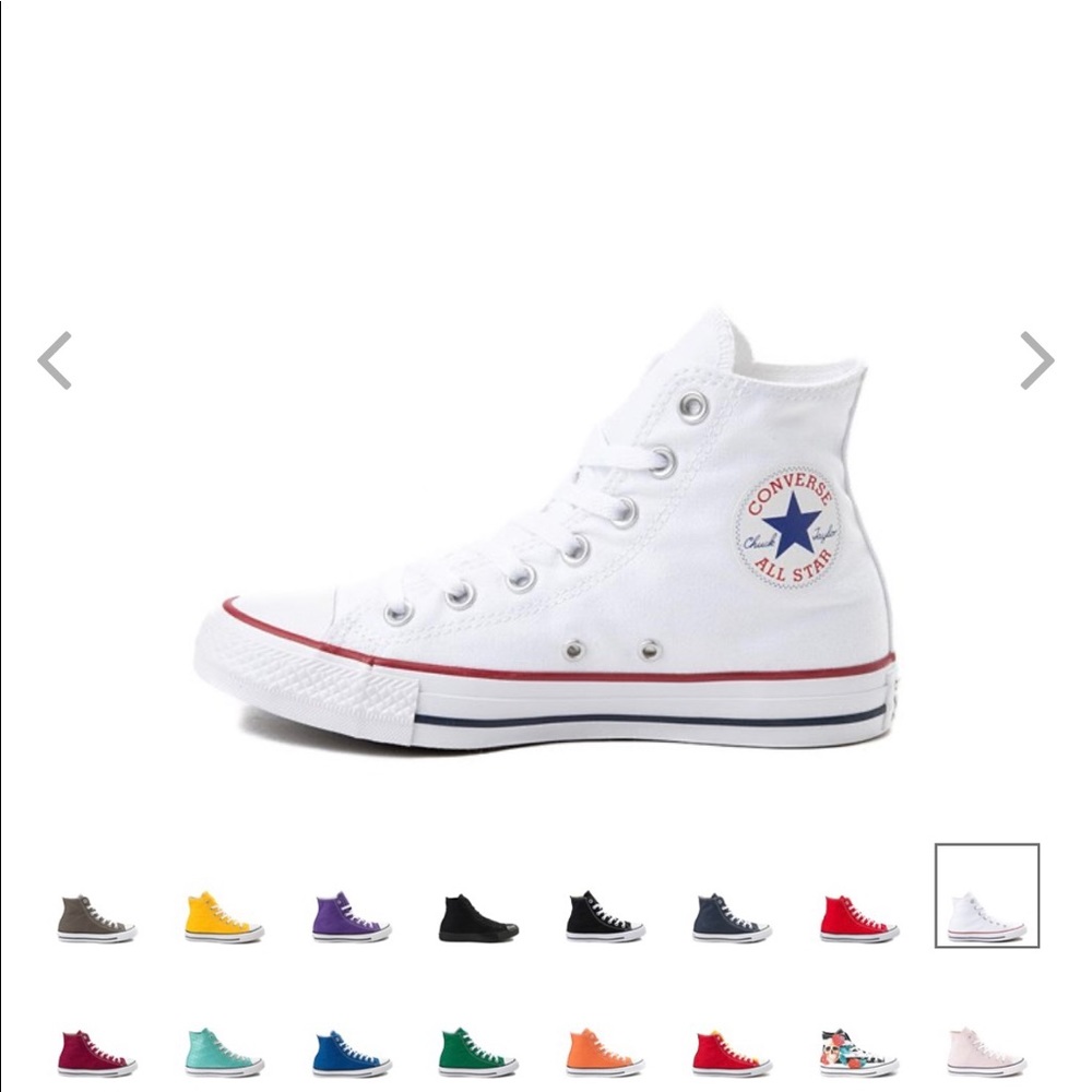 Women’s size 9 white high top converse